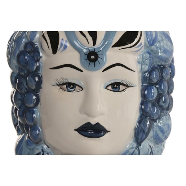 Urtepotte Home ESPRIT Blå Hvid Porcelæn 15 x 15 x 26 cm