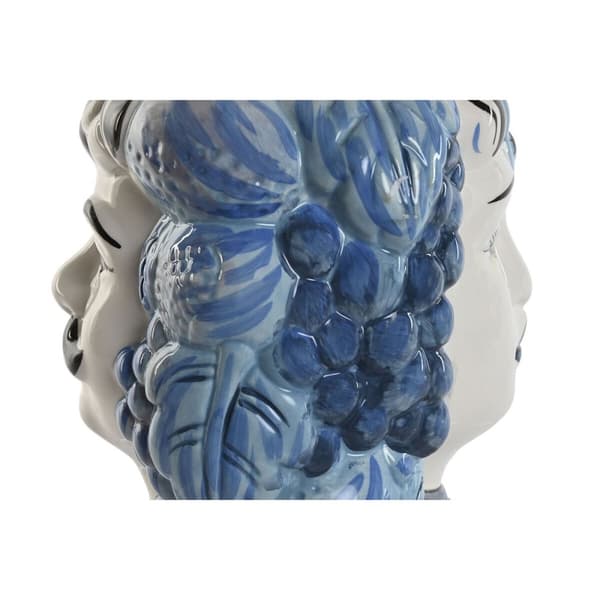 Urtepotte Home ESPRIT Blå Hvid Porcelæn 15 x 15 x 26 cm