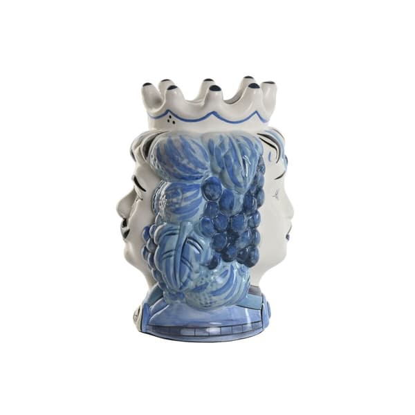 Urtepotte Home ESPRIT Blå Hvid Porcelæn 15 x 15 x 26 cm