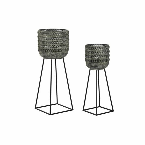 Sæt af planteredskaber DKD Home Decor Brugt 32 x 32 x 84 cm Metal (2 enheder)