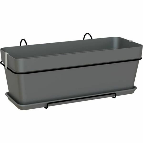 Urtepotteholder med fad Artevasi Capri v2 Til ophængning på balkonen Antracit 50,2 x 28,5 x 20,7 cm