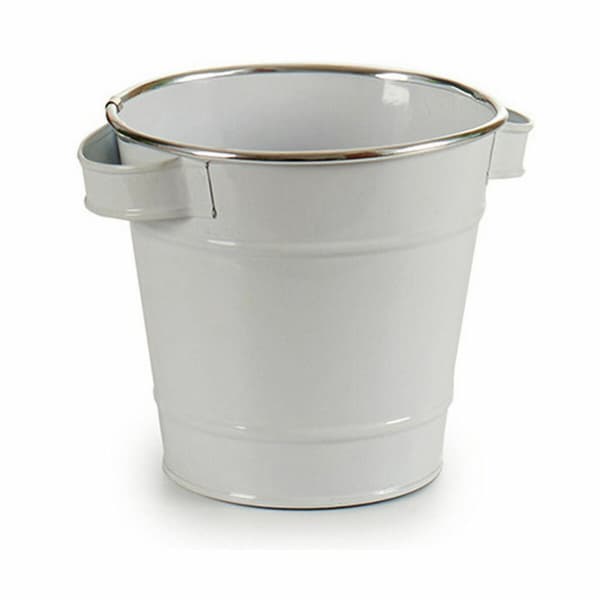 Urtepotte Ibergarden A60354-D Hvid Sølvfarvet Zink Spand 19,5 x 14,5 x 16,5 cm (24 enheder)