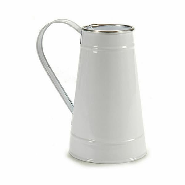 Urtepotte Mælkekande Hvid Sølvfarvet Metal 17 x 18,5 x 11,3 cm (24 enheder)