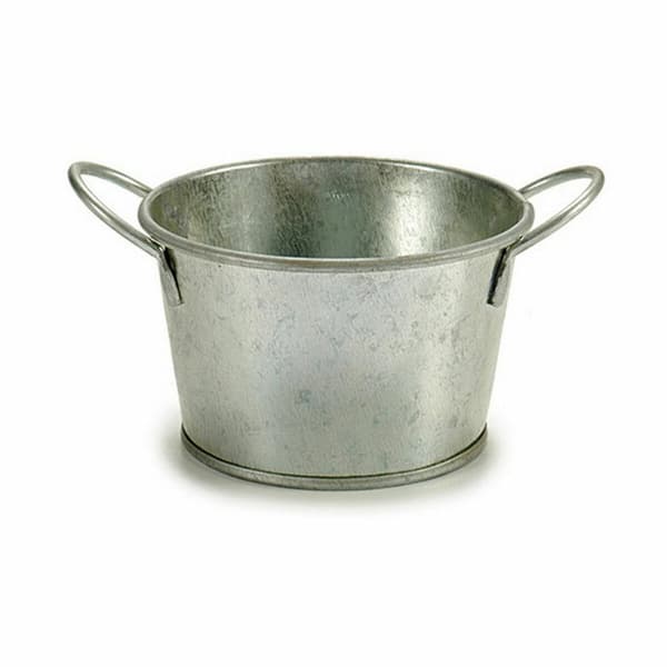 Urtepotte Ibergarden F60325-B Sølvfarvet Zink Spand 17,8 x 8 x 12,3 cm (72 Enheder)