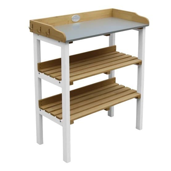 AXI - Planteringsbord Med Hyllor Brun/Vit