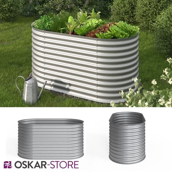 Upphöjd bädd Rektangulär köksträdgård 160 x 80 x 82 cm Galvaniserat stål