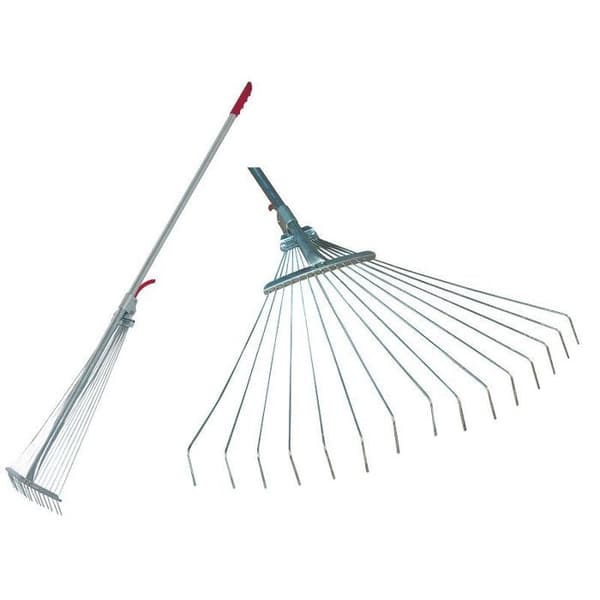 Banc för trädgårdsarbete - justerbar Mega Wire Rake för gräs och löv 20-65 cm (40090)