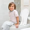 Miniatyrbild 3 av 4: Babytoalettreducerare - XMTECH - Säte med kuddhandtag Ryggstöd - Vit och Grå