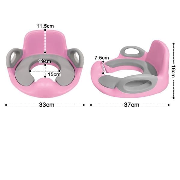 YUENFONG Toalettreducerare, hopfällbar toalettsits för barn, Toalettsits för barn för potta, rosa + grå