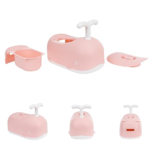 Kikkaboo Pot Baleine Avtagbar Behållare Lock Halkfri Bas Handtag [Rosa]