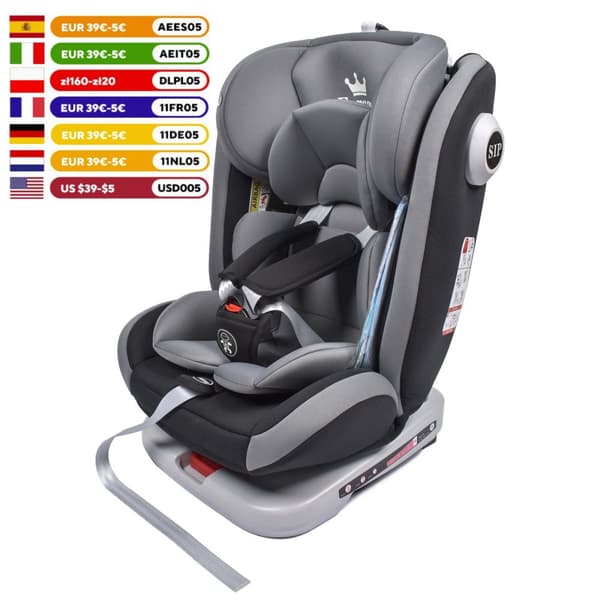 Lasten turvaistuin, 360° kääntö, ISOFIX-asennus, säädettävä makuuasento