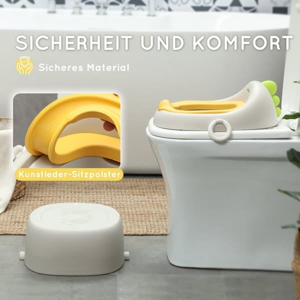 Rootz 3 1 Lasten potta - Training Seat - Askeljakkara - enintään 50 kg - Faux Nahkatyyny - 38,4 cm x 33cm x 25,2 cm - harmaa
