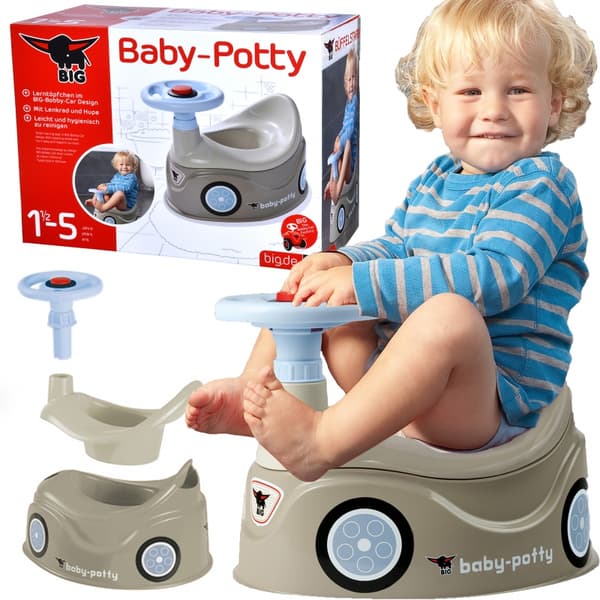 BIG Bobby Car Potta Harmaa Ohjauspyörällä
