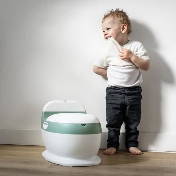 Minitoalett - THERMOBABY - Sage Green - Bekväm med spolljud