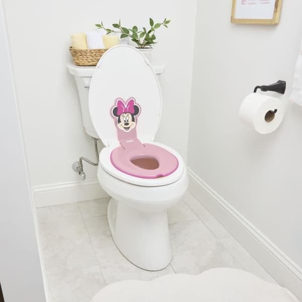 DISNEY BABY - MINNIE - Universell självhäftande toalettsitsreducerare för barn?, innovativ, snabb installation, semipermanent