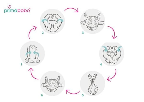 Primabobo Mini toalett Banane - Fällbar och perfekt pott för resor - rosa