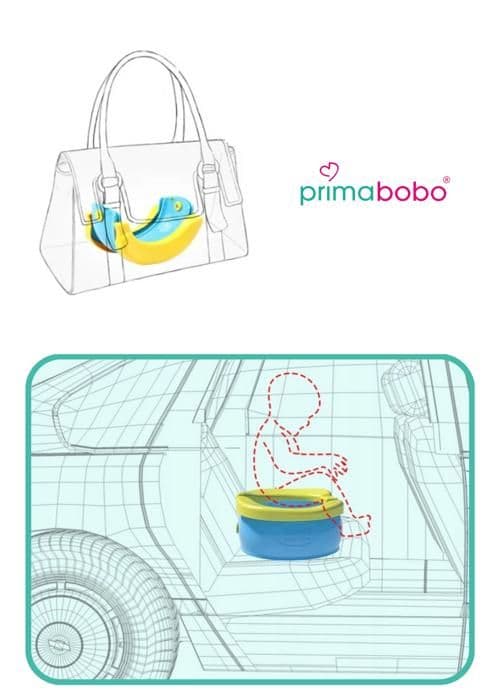 Primabobo Mini toalett Banane - Fällbar och perfekt pott för resor - rosa
