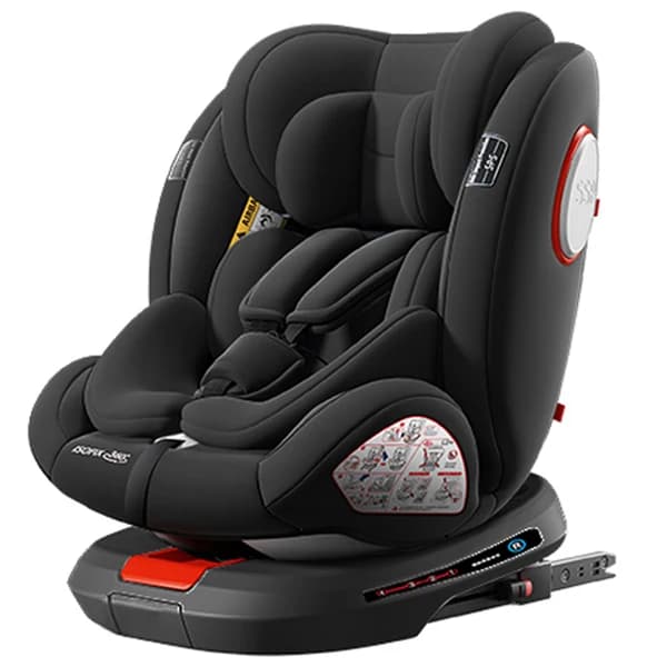 Barnstol, fempunktsbälte, 360° svängfunktion, ISOFIX-installation,C007-SVART
