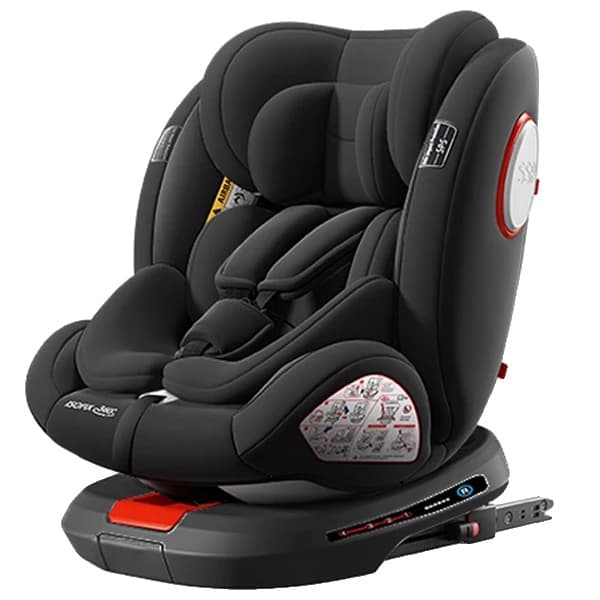 Barnstol, fempunktsbälte, 360° svängfunktion, ISOFIX-installation,C007-SVART