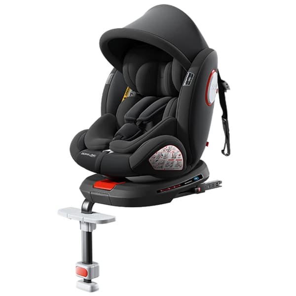 Lasten turvaistuin, viisipistevyö, 360° kääntötoiminto, ISOFIX-asennus,DPC007-MUSTA