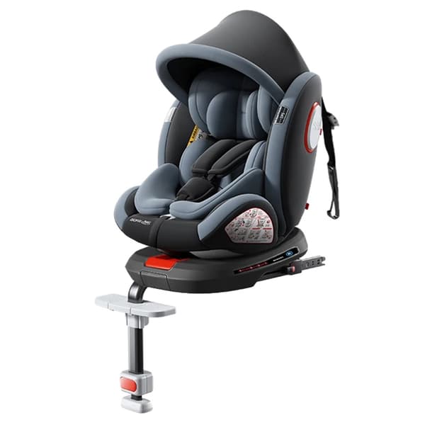 Lasten turvaistuin, viisipistevyö, 360° kääntötoiminto, ISOFIX-asennus,DPC007-HARMAA