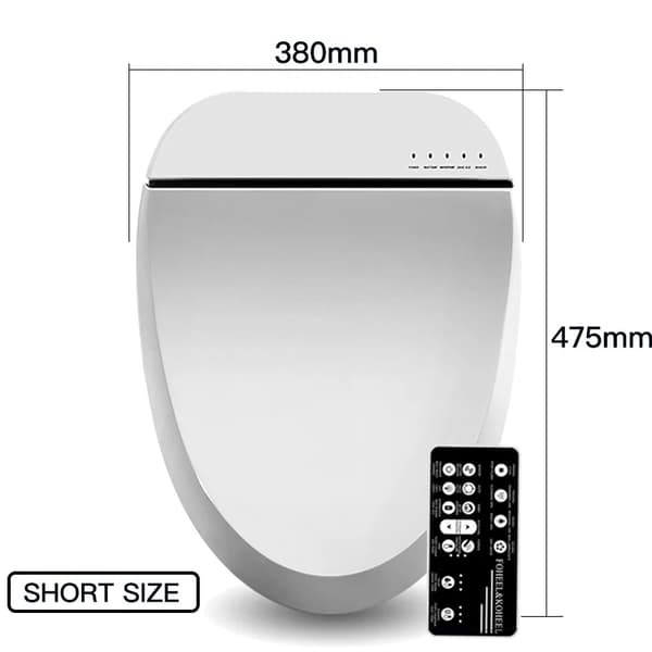 Smart toalettlock, elektronisk bidéfunktion, öppen framsida design,Vit kort storlek