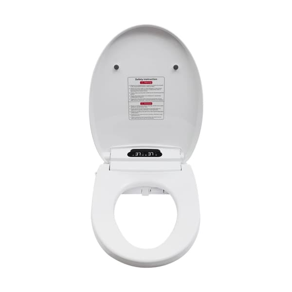 Bidet Toilet Cover Seat, 1300W, Automatisk Betjening, Justerbar Temperaturkontrol,Eu stik, 220V-230V, Hvid