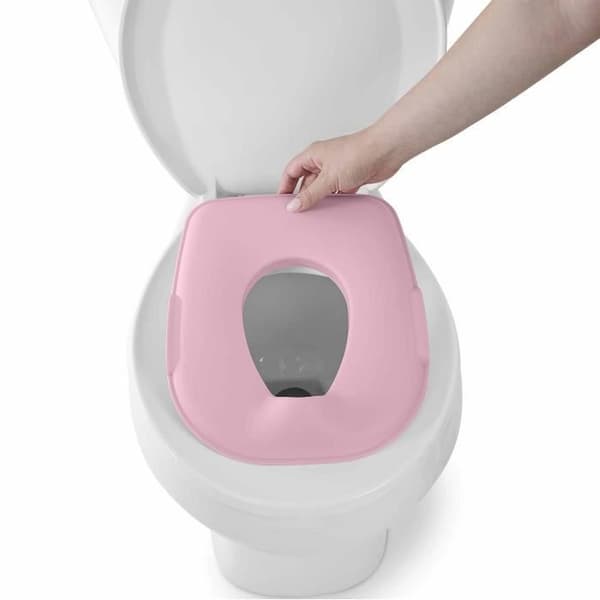 INGENUITY Pall och Pottränare med avtagbar skål, halkfri, ergonomisk sits, rosa