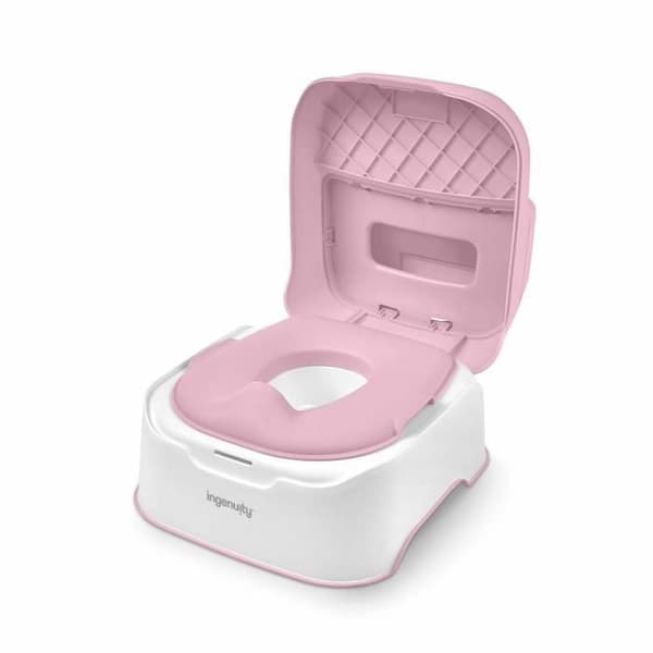 INGENUITY Pall och Pottränare med avtagbar skål, halkfri, ergonomisk sits, rosa