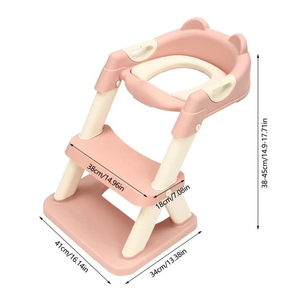 Højdejusterbar Toiletsæde til Børn, Skridsikker Design, Belastningskapacitet 35kg (77lbs),Lyserød