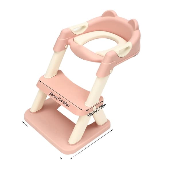 Højdejusterbar Toiletsæde til Børn, Skridsikker Design, Belastningskapacitet 35kg (77lbs),Lyserød