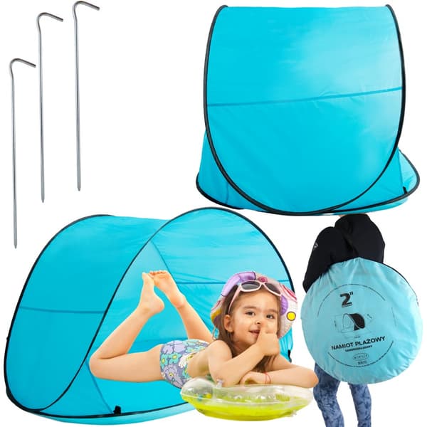 SJÄLVUTTRECKANDE STRANDTÄLT POP-UP UV-SKÄRM