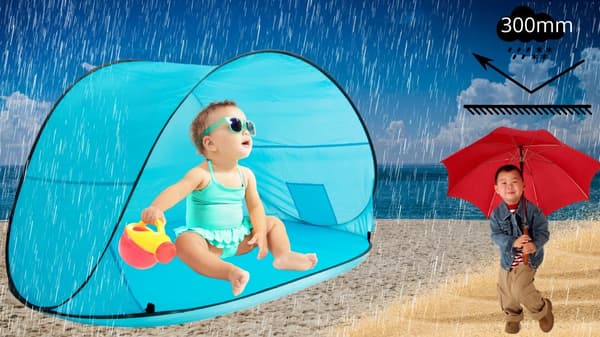SJÄLVUTTRECKANDE STRANDTÄLT POP-UP UV-SKÄRM