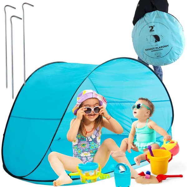 SJÄLVUTTRECKANDE STRANDTÄLT POP-UP UV-SKÄRM