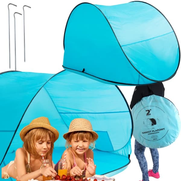 SJÄLVUTTRECKANDE STRANDTÄLT POP-UP UV-SKÄRM