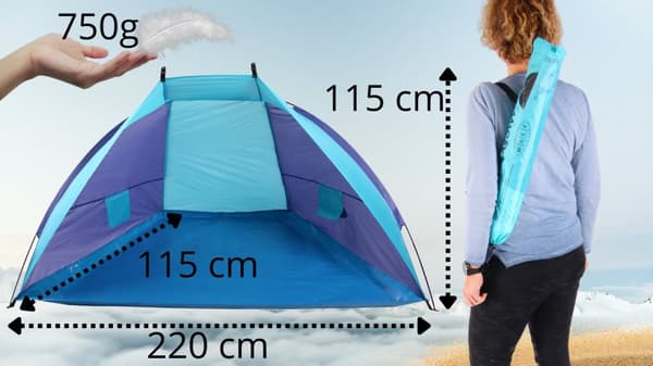 STRANDTELT TURIST STRANDSKÆRM UV30+