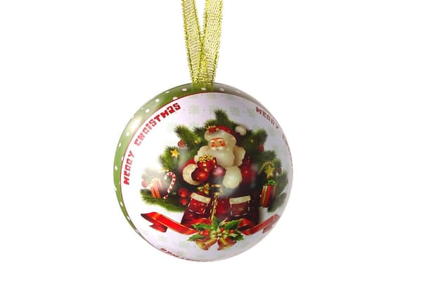 Metal Christmas Tree Decorative Metal Bomb Santa Claus by the Christmas Tree