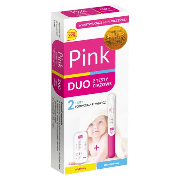 PINK DUO plade- og stream-graviditetstest 2 stk.