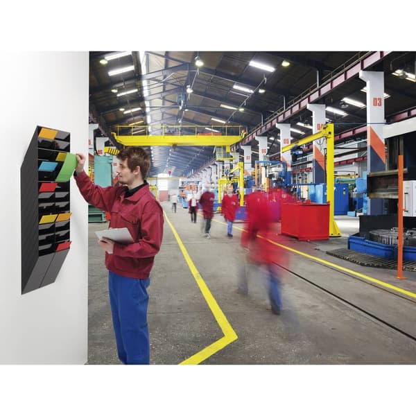 Durable flexxibox 12 A4 informationsbladshållareset, 12 fack för DIN A4 stående format svart mått. (B x H x T) 240 x 11