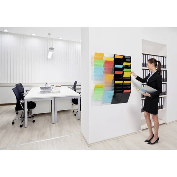 Durable flexxibox 12 A4 informationsbladshållareset, 12 fack för DIN A4 stående format svart mått. (B x H x T) 240 x 11
