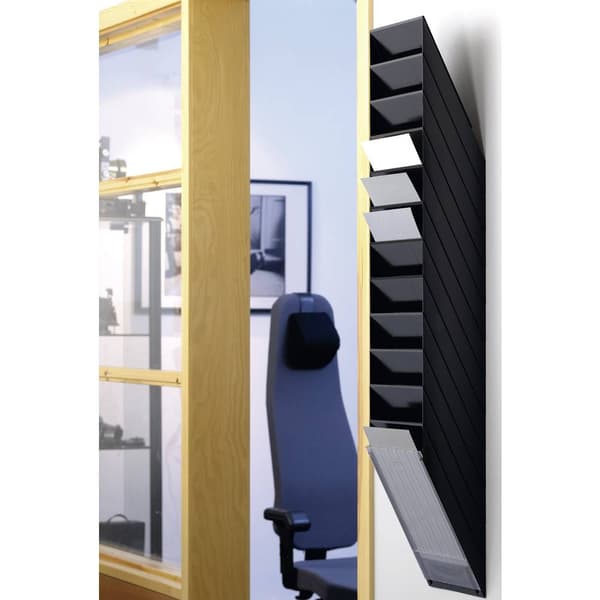 Durable flexxibox 12 A4 informationsbladshållareset, 12 fack för DIN A4 stående format svart mått. (B x H x T) 240 x 11
