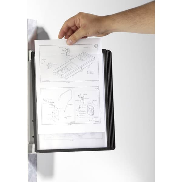 Durable Vägghållare för genomskinlig tavla VARIO MAGNET WALL 5 Svart DIN A4 Antal inkluderade skärmar 5