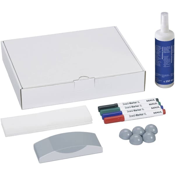 Maul Whiteboard tillbehörsset Kartong inkl. 4 whiteboardpennor, tavelsudd, rengöring, 5 kulmagneter