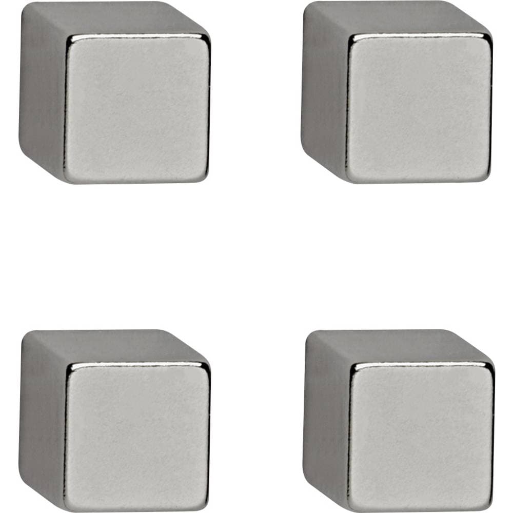 Maul Neodymmagnet (B x H x D) 10 x 10 x 10 mm Tärning Silver 4 st 6169296