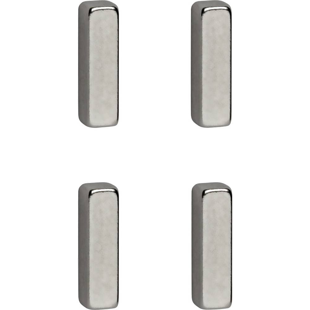 Maul Neodymmagnet (B x H x D) 15 x 4 x 4 mm rektangulär , Stav Silver 4 st 6169096