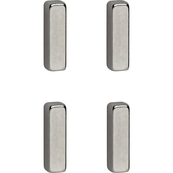Maul Neodymmagnet (B x H x D) 15 x 4 x 4 mm rektangulär , Stav Silver 4 st 6169096