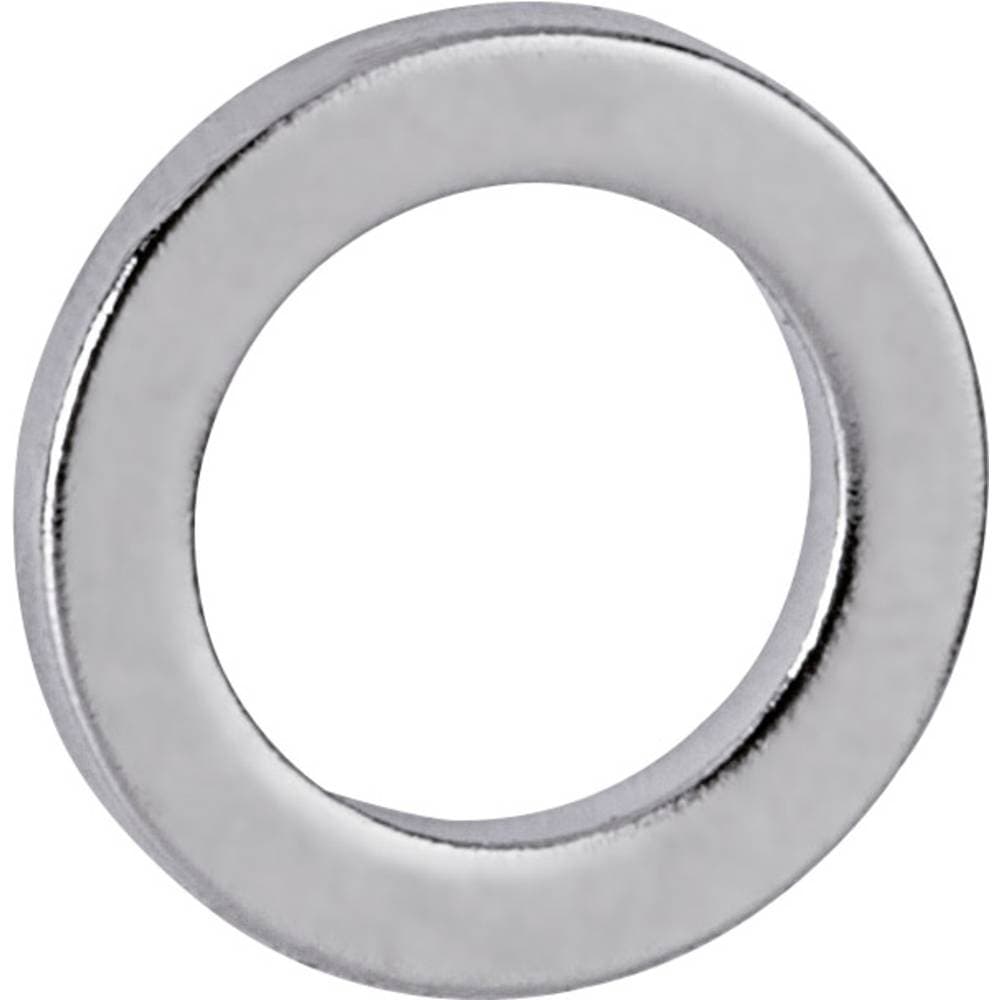 Maul Neodymmagnet (Ø x H) 12 mm x 1.5 mm Ring Silver 10 st 6168396