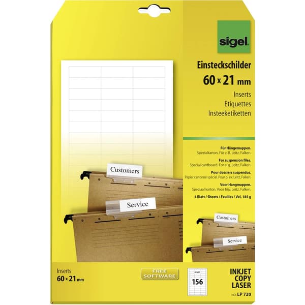Sigel LP720 Isticksskylt hängmappar 60 cm x 21 mm