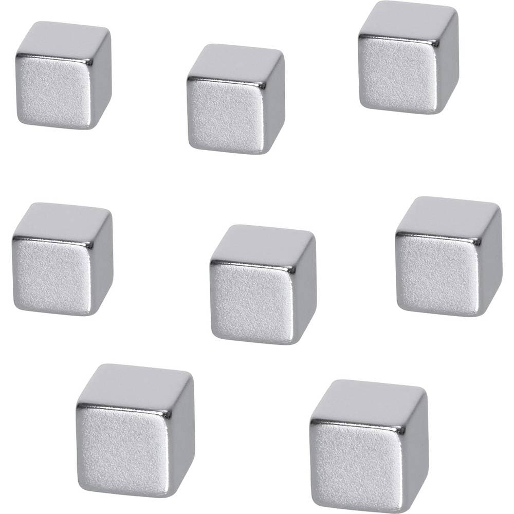 BE! Board Neodymmagnet (B x H x D) 10 x 10 x 10 mm Tärning Silver 8 st B3101