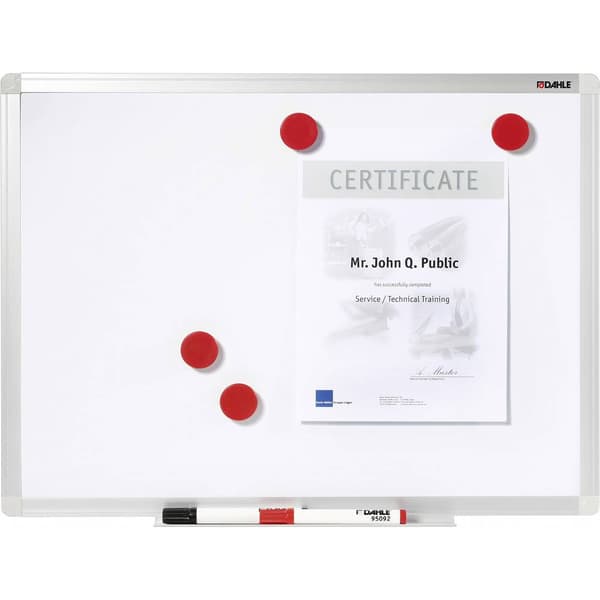 Dahle Whiteboard Basic Board 96150 (B x H) 600 mm x 450 mm Vit lackerad Bredd- eller höjdformat, inkl. pennhylla